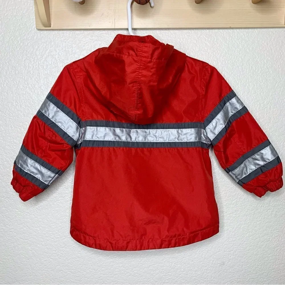 Carter’s Baby Boy Size 12 Months Fireman Hooded Windbreaker Rain Jacket
